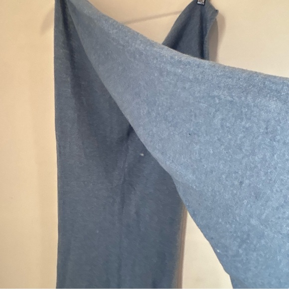 Cashmere Wool Blend Blue Knit Scarf Wrap Made in Italy - Picture 9 of 13